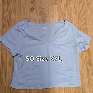 SO Women's Sky Blue V-Neck Tee - XXL
